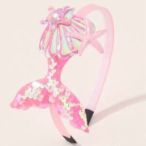Mermaid Tail Sparkling Sequins Pink Headband for Girls